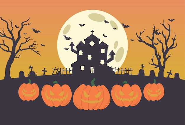 Halloween background in flat design