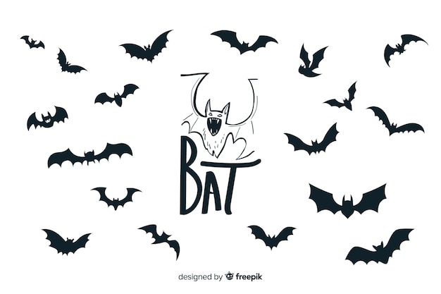 Halloween bats silhouette collection