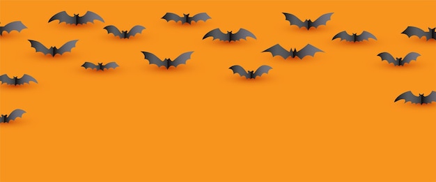 Halloween decoration of flying bat paper style