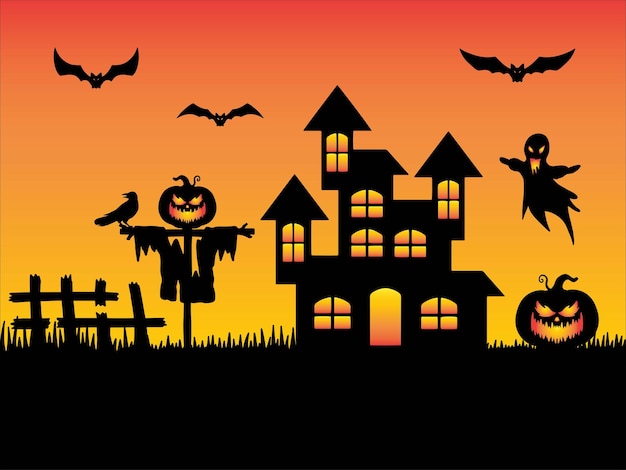 Halloween Silhouette Background Illustration