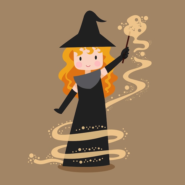 Halloween themed witch illustration