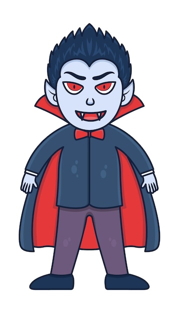 Halloween Vampire Illustration. Illustration of a vampire child who appears on Halloween night.