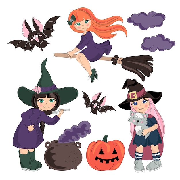 Halloween Vector Illustration Set 