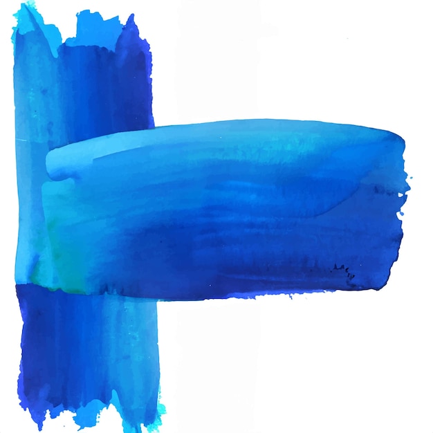 Hand draw blue brush stroke watercolor design