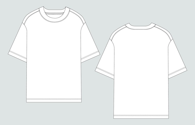 Vector hand drawing t shirt vector illustration template front and back