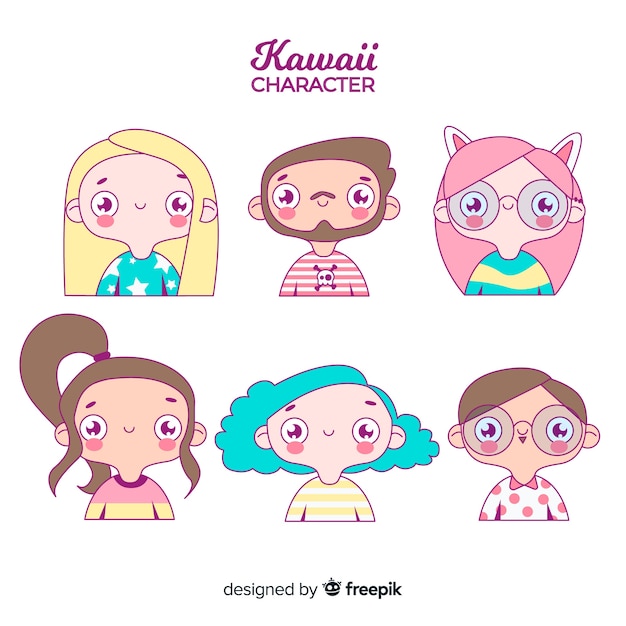 Hand drawn adorable people collection