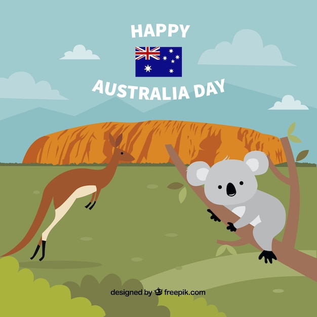 Vector hand drawn australia day background