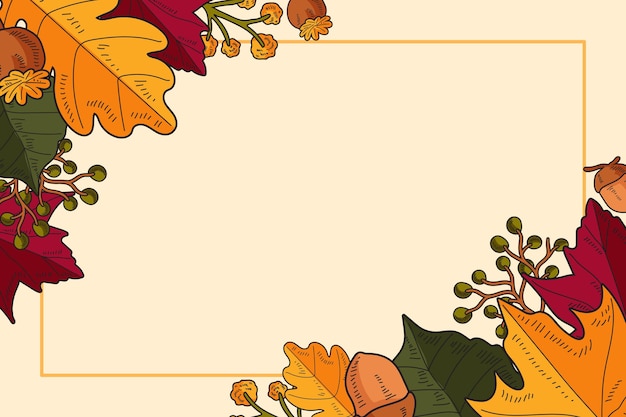 Hand drawn autumn background