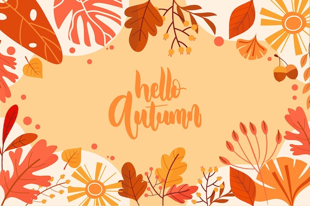 Hand drawn autumn background