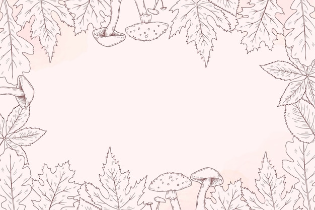 Vector hand drawn autumn background