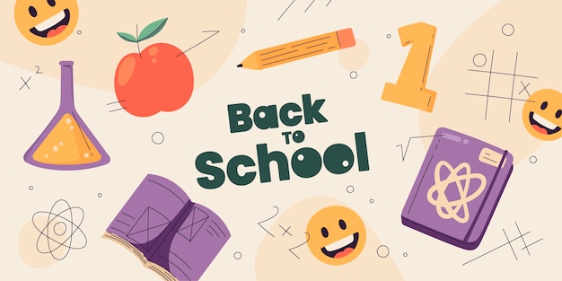 Hand drawn back to school background