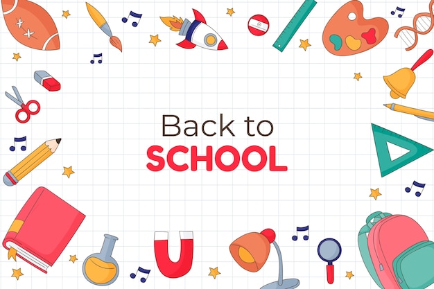 Hand drawn background for back to school season