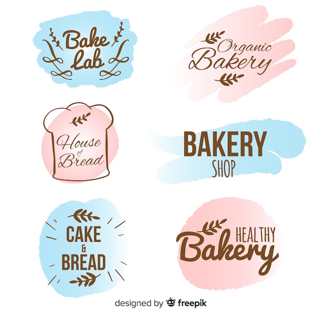 Hand drawn bakery badge collection