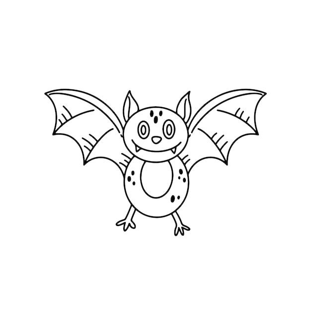 Hand drawn bat outline illustration