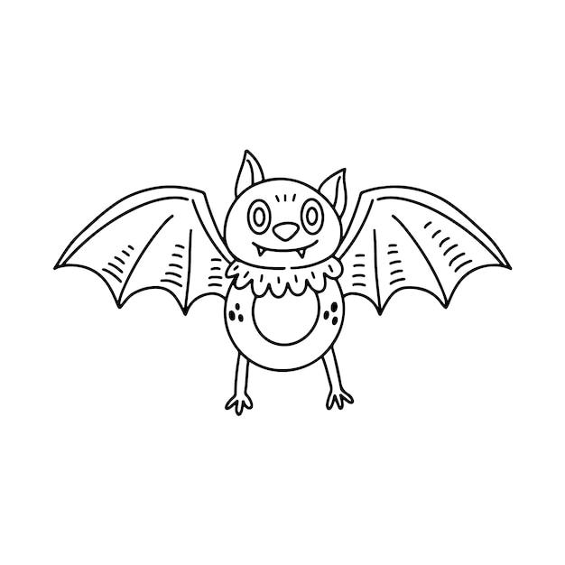 Hand drawn bat outline illustration