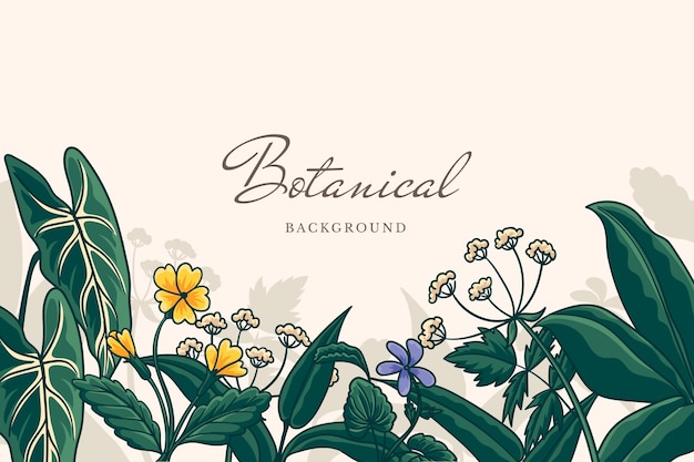 Vector hand drawn botanical garden background