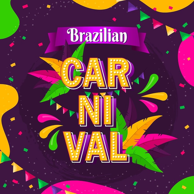 Hand drawn brazilian carnival template