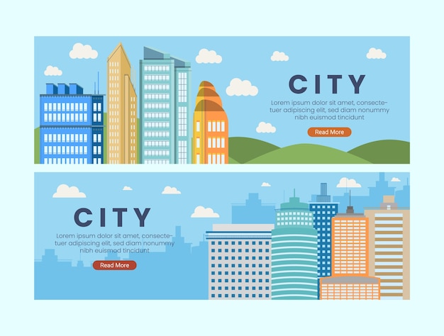 Hand drawn city banner template