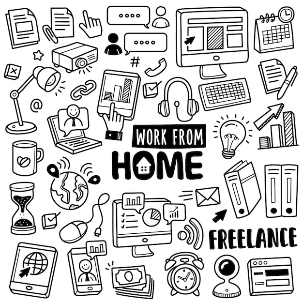 Hand-drawn Collection: Work from Home