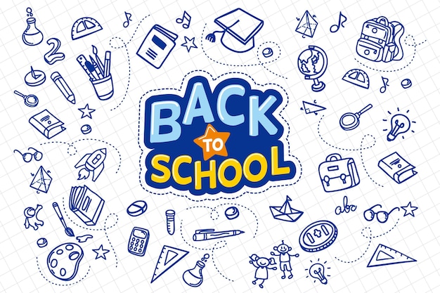 Vector hand drawn design back to school concept