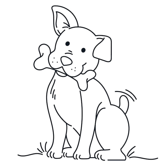 Vector hand drawn dog outline illustration