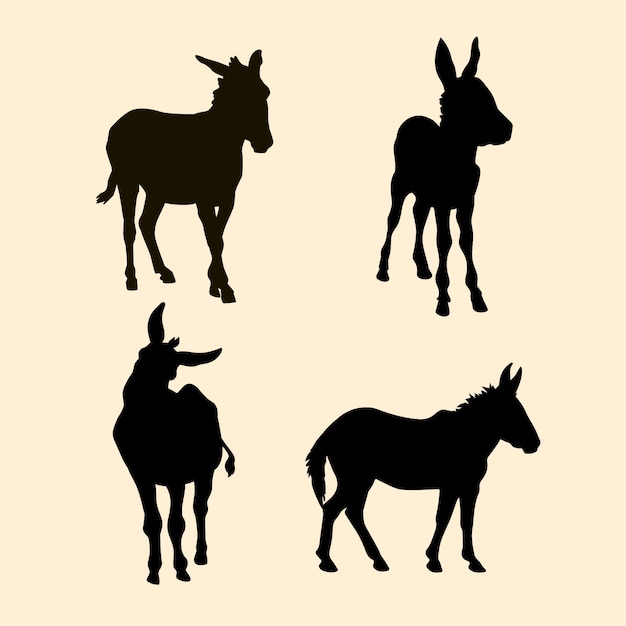 Hand drawn donkey  silhouette