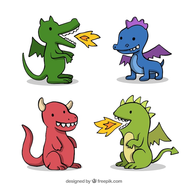 Hand drawn dragons with lovely style