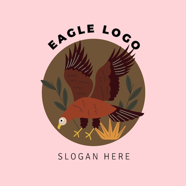 Hand drawn eagle logo template