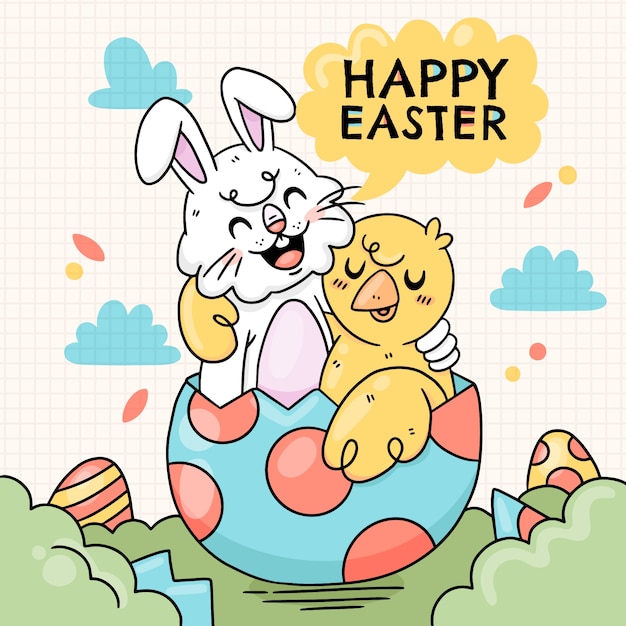 Hand drawn easter illustration