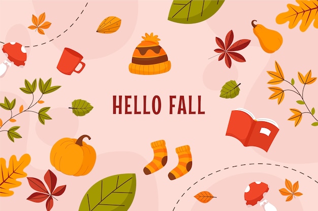 Vector hand drawn fall background