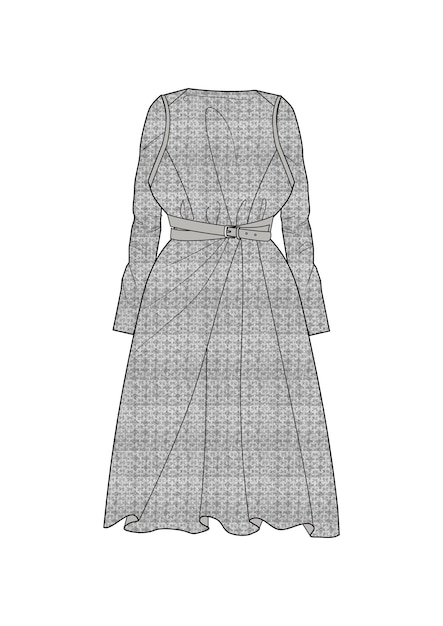 Vector hand drawn fashion style sketch cloth dress outline illustration