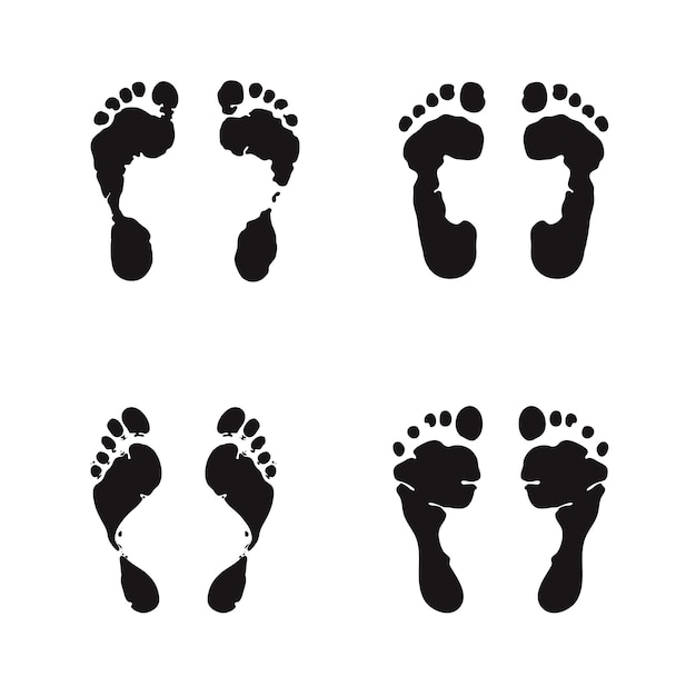 Hand drawn feet silhouette illustration