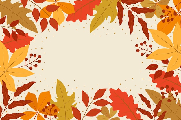 Hand drawn flat autumn background