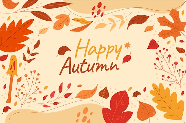 Hand drawn flat autumn background