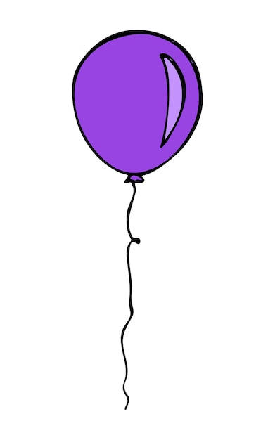 Hand drawn flying balloon illustration Birthday party doodle Holiday clipart