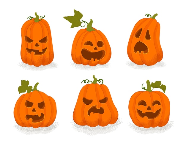 Hand drawn halloween pumpkin collection