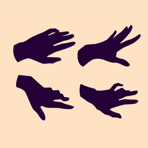 Vector hand drawn hand silhouette