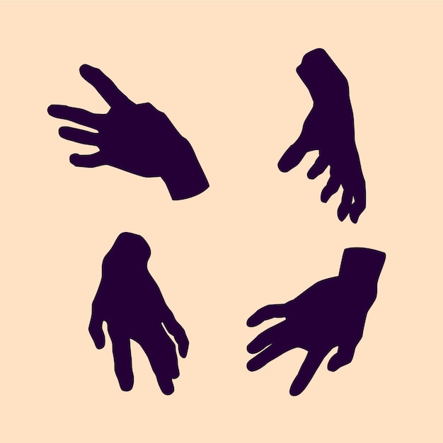 Vector hand drawn hand silhouette