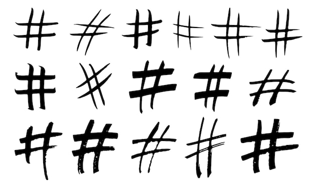 Hand drawn hashtag collection