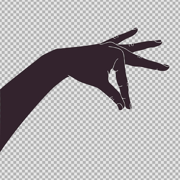 Vector hand drawn human hand with fingers holding something thin holding hand gesture vector illustration