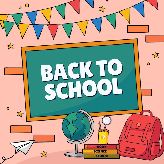 Hand drawn illustration for back to school season