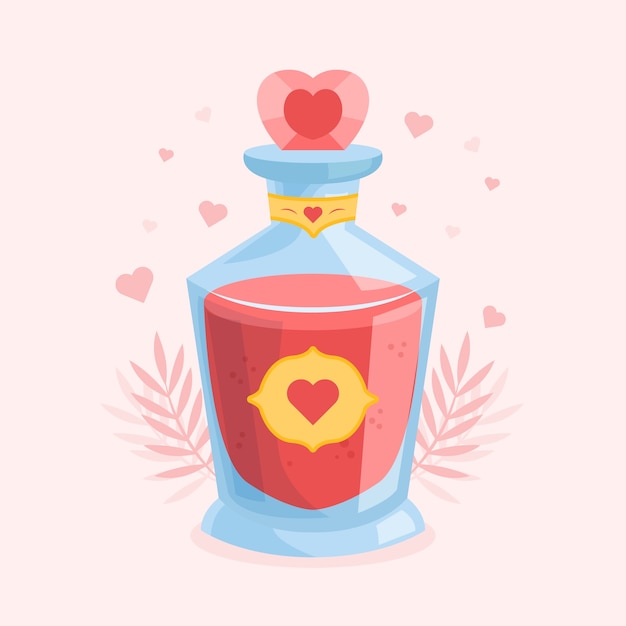 Hand drawn illustration love potion