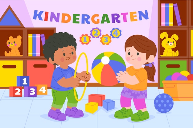 Hand drawn kindergarten illustration