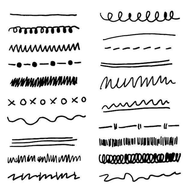 Vector hand drawn lines