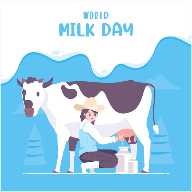 Vector hand drawn milk day illustration background