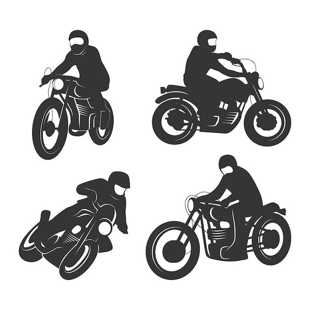 Hand drawn motorcycle silhouette