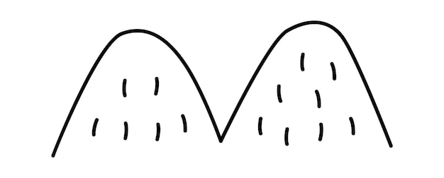 Hand drawn mountains flat icon