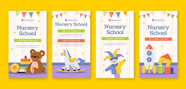 Hand drawn nursery school instagram stories