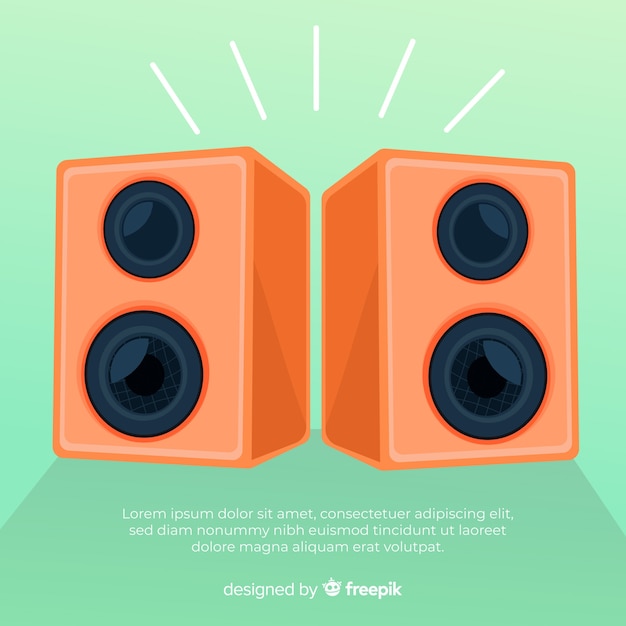 Vector hand drawn orange speaker background