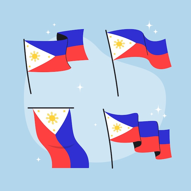 Hand drawn philippine flags